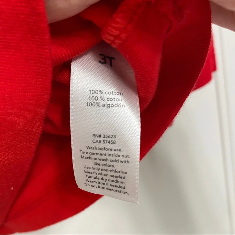 CARTERS Red & Silver But First Presents Size 3 Toddler Long Sleeve Christmas